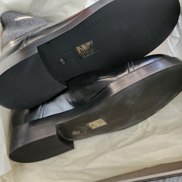 NEW J. Crew Rib-Cuff Chunky Ankle Boots Italian Leather Black Size 10.5 - Picture 9 of 13